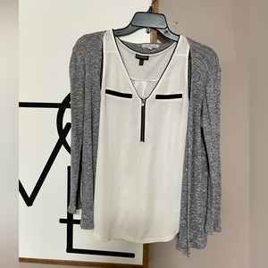 Gray knit cardigan